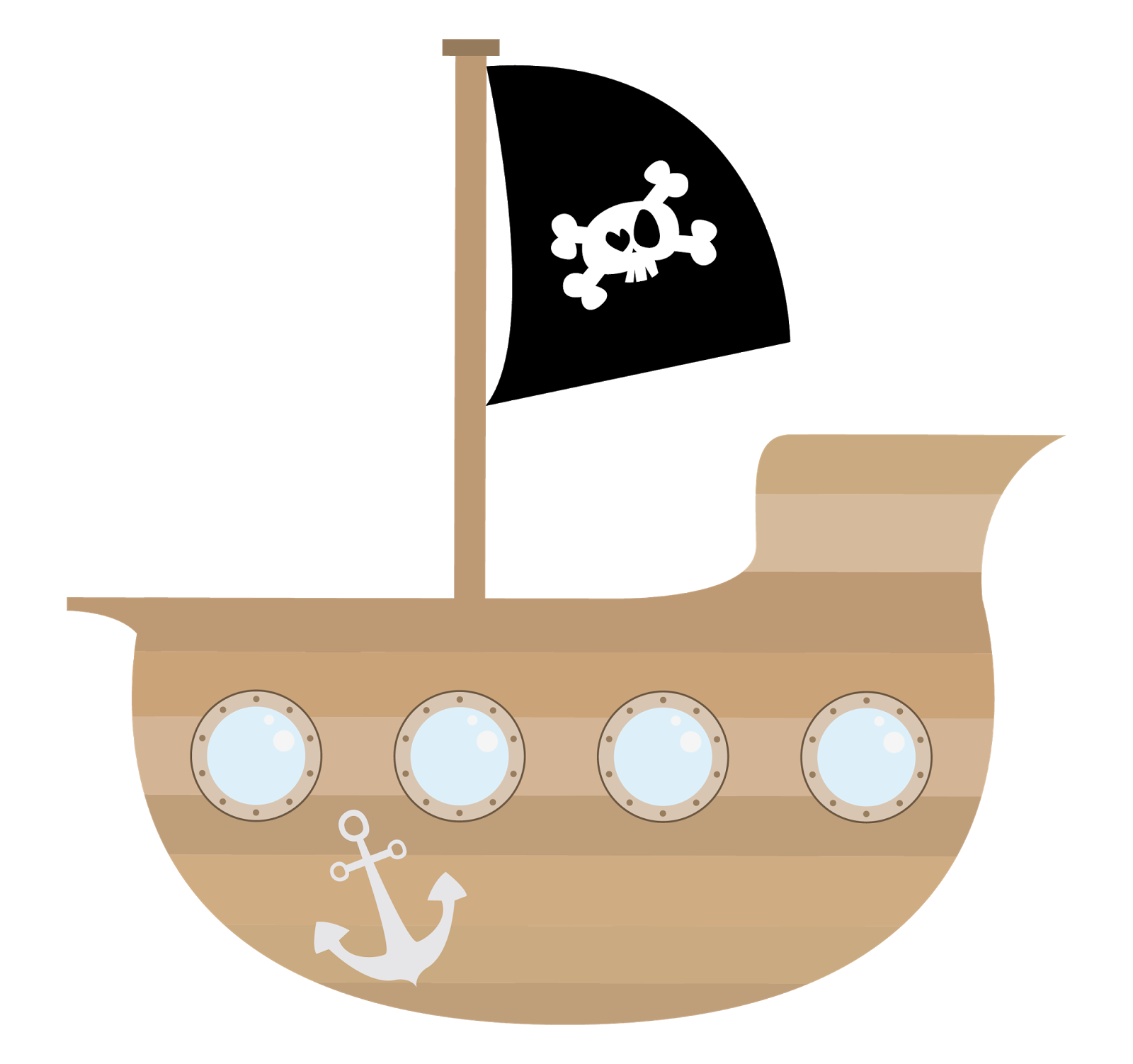 Cartoon pirate ship clipart k