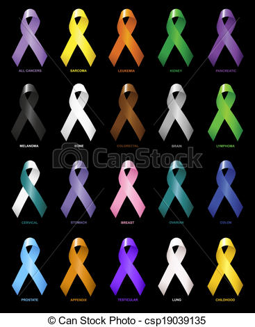 ... Cancer Awareness Ribbons - Abstract vector image of a series.