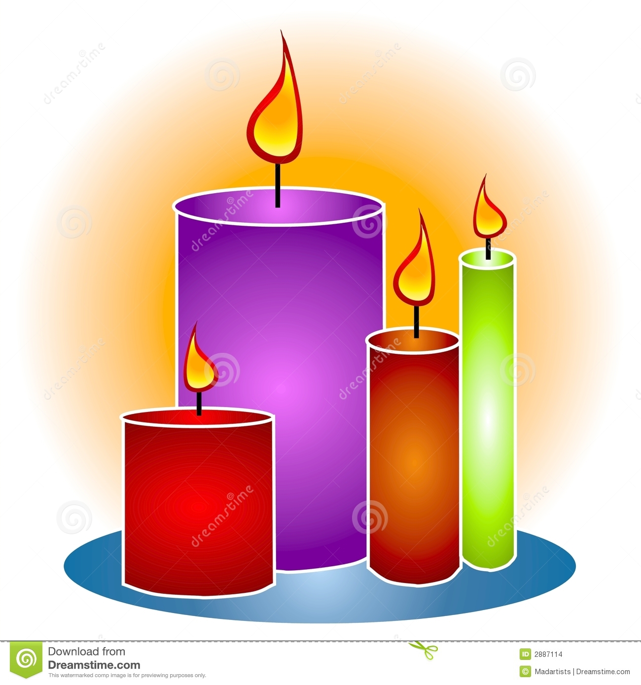 Candle flame clipart black an