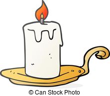 Single Burning Candle Clipart