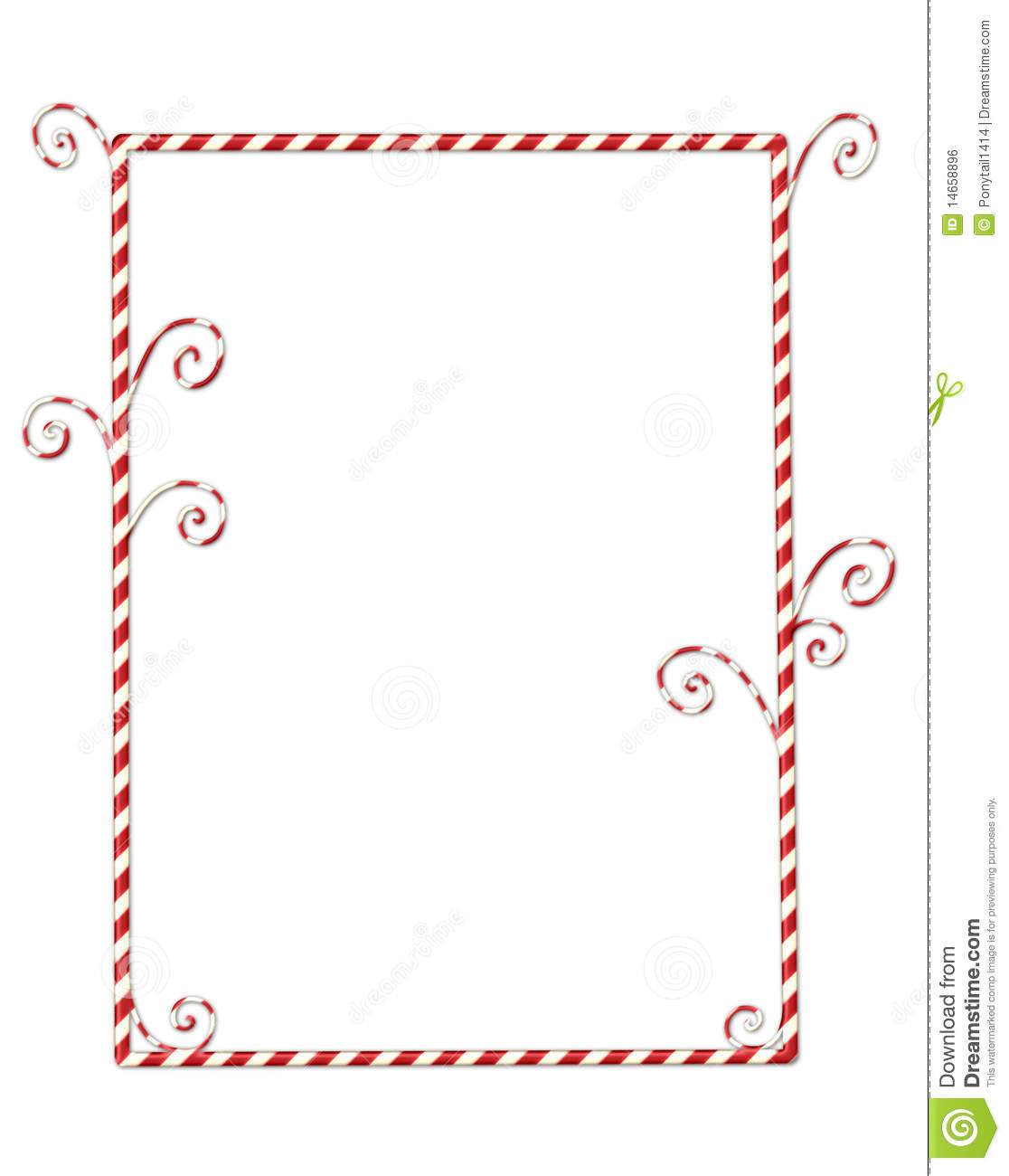 Candy Cane Border Clip Art Black and White