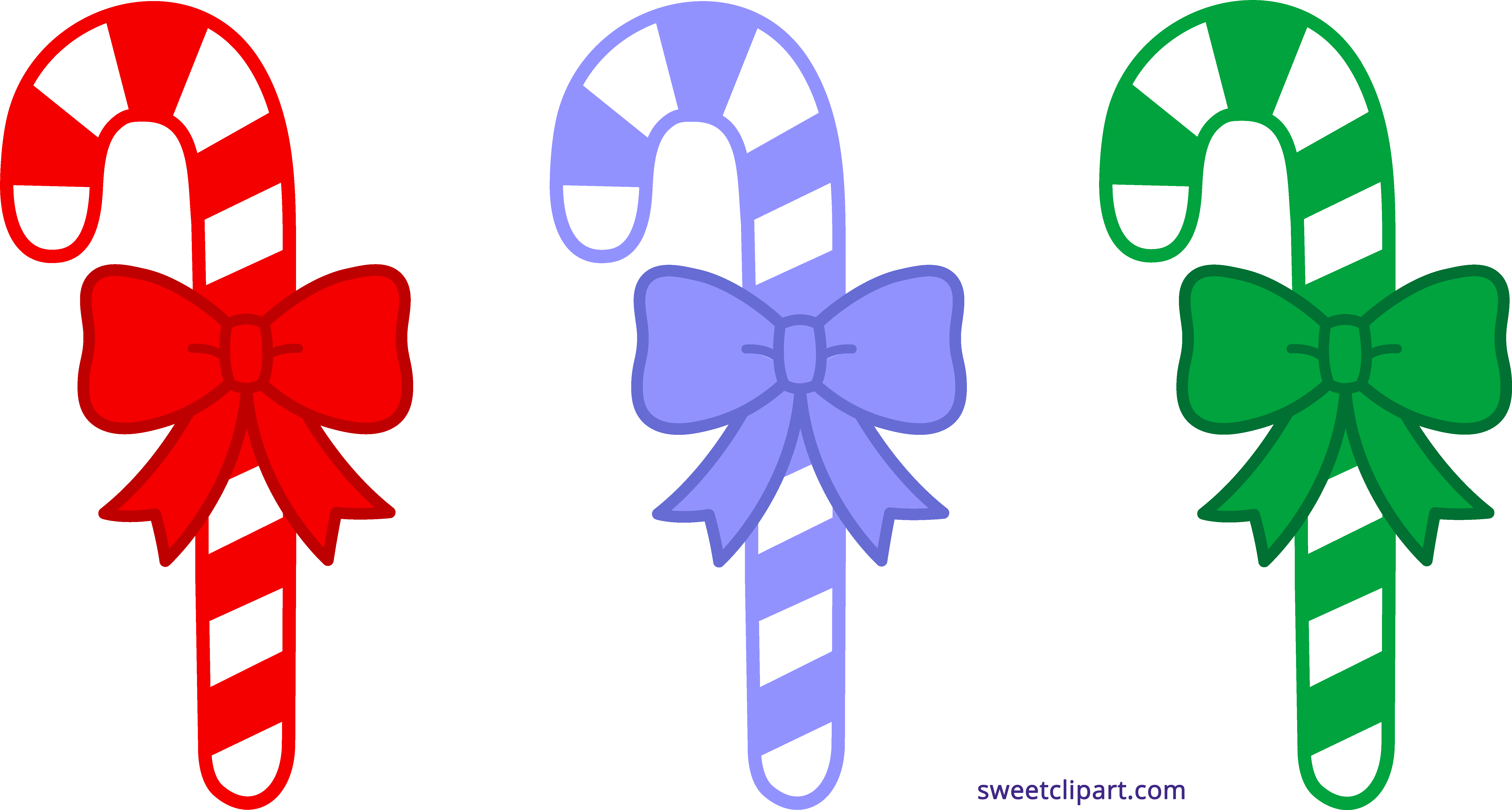 Three Christmas Candy Canes C - Candy Cane Clipart
