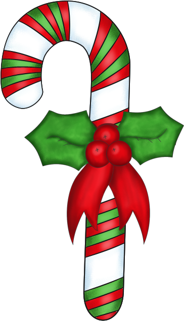 Candy Cane Decoration Clip Art Image Decorated Christmas Candy Cane
