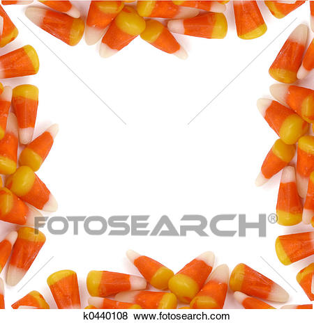 A halloween border frame made of up candy corn