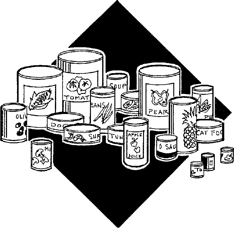 Canned food black and white clipart kid
