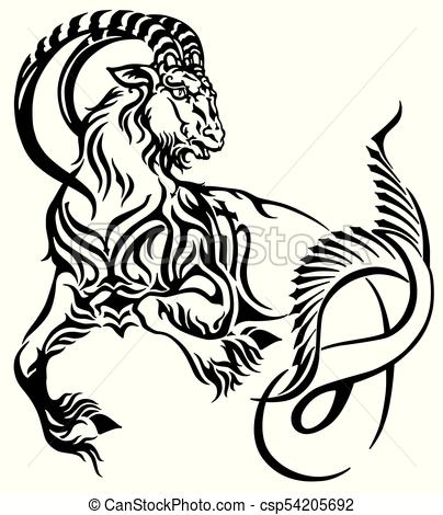 capricorn tribal tattoo - csp - Capricorn Clipart