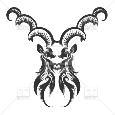 Engraving illustration of the - Capricorn Clipart