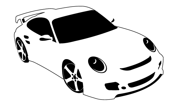 car clipart black and white. Sport Car 123freevectors