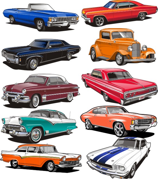 Classic muscle car clipart gr