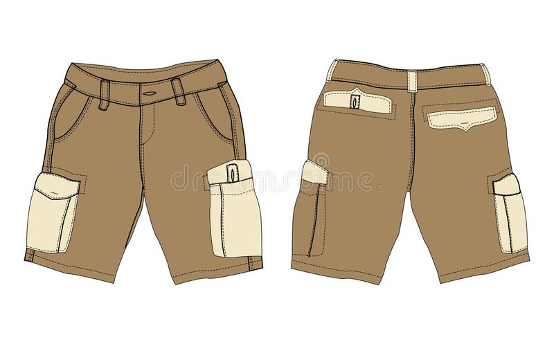 Download Brown cargo pants stock illustration. Illustration of templates -  24306518