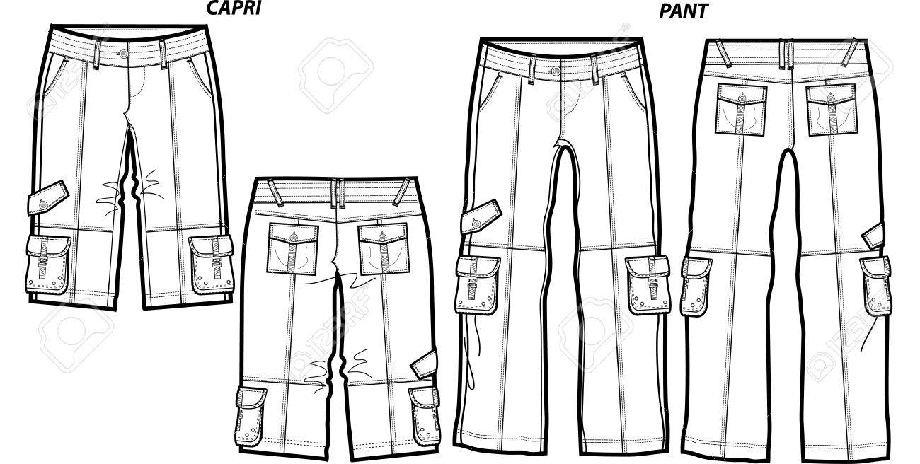 lady fashion cargo pants and  - Cargo Pant Clipart