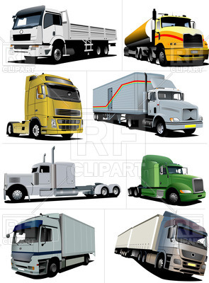 European and american trucks - gas-tank truck, prime mover and cargo truck,  ClipartLook.com 
