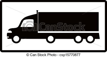 isolated cargo truck silhouette - csp15770877