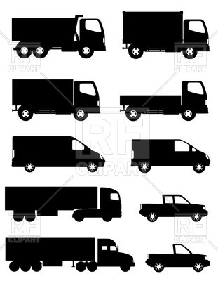 Side silhouettes of trucks for transportation cargo, 45880, download  royalty-free vector vector ClipartLook.com 