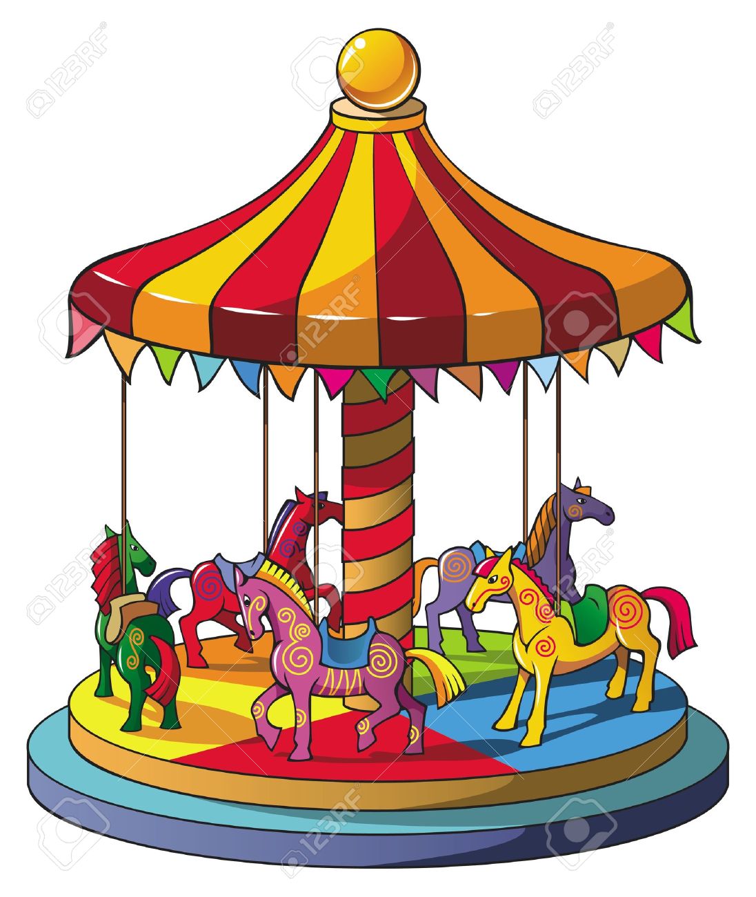 carousel: Children carousel . - Carousel Clip Art