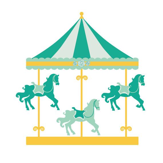 Carousel clipart - merry go round clip art, carnival clip art, fair, horses