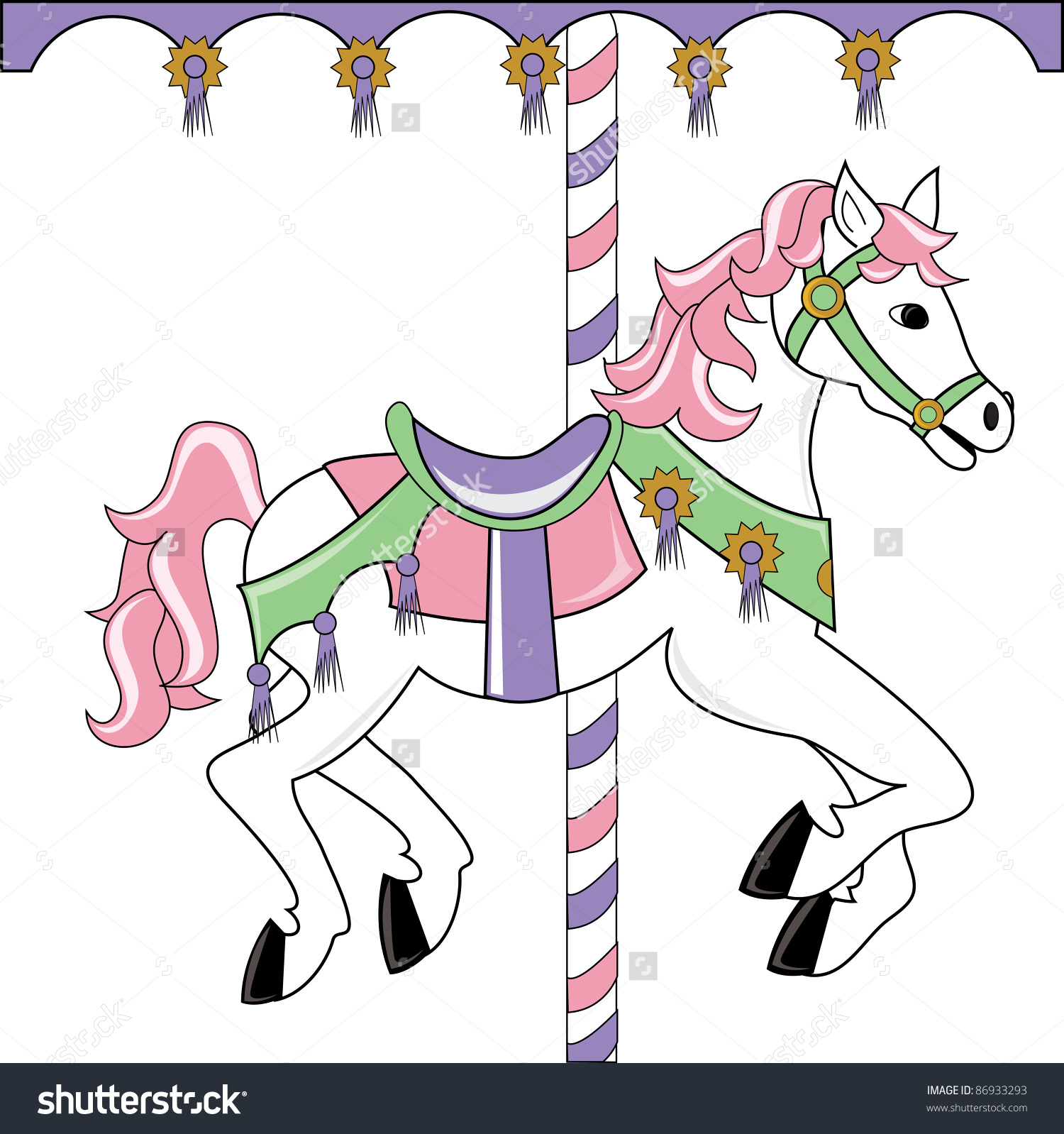Clip Art of a Carousel Horse 