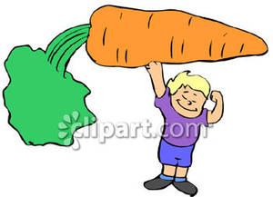 Carrots Make Kids Grow Strong Royalty Free Clipart Picture
