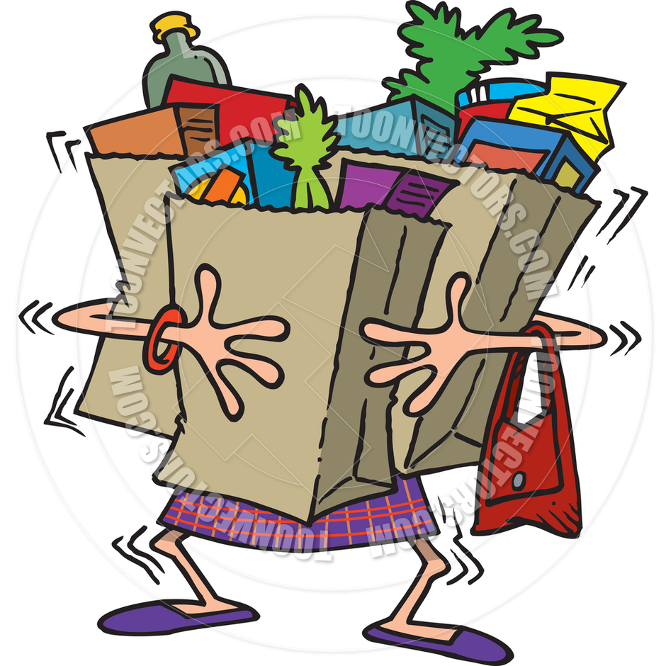 Carrying Grocery Bag Clipart # .