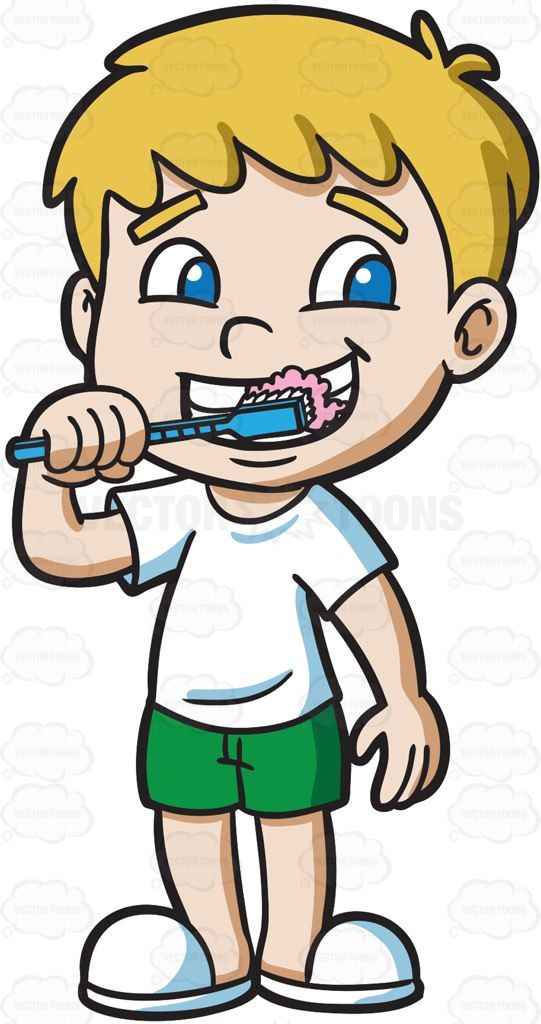 Cartoon A Boy Brushing His Teeth vector clip art with commercial use rights. Download instantly.