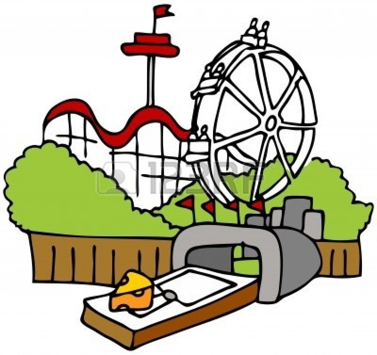 Cartoon Amusement Park Clipar - Amusement Park Clip Art