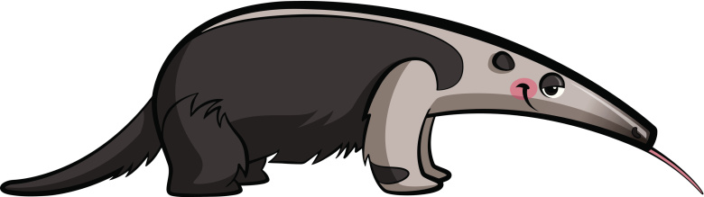 Cartoon anteater animal vector .