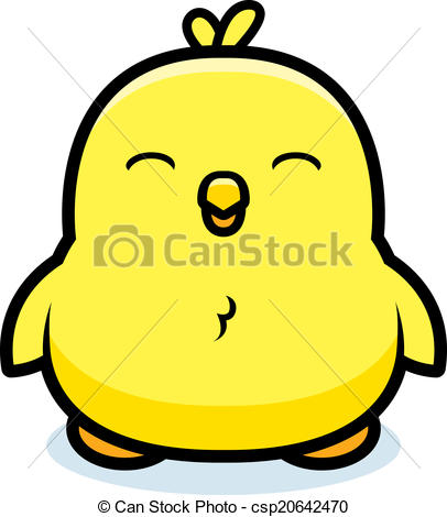... Cartoon Baby Chick - A cartoon baby chick smiling and happy.