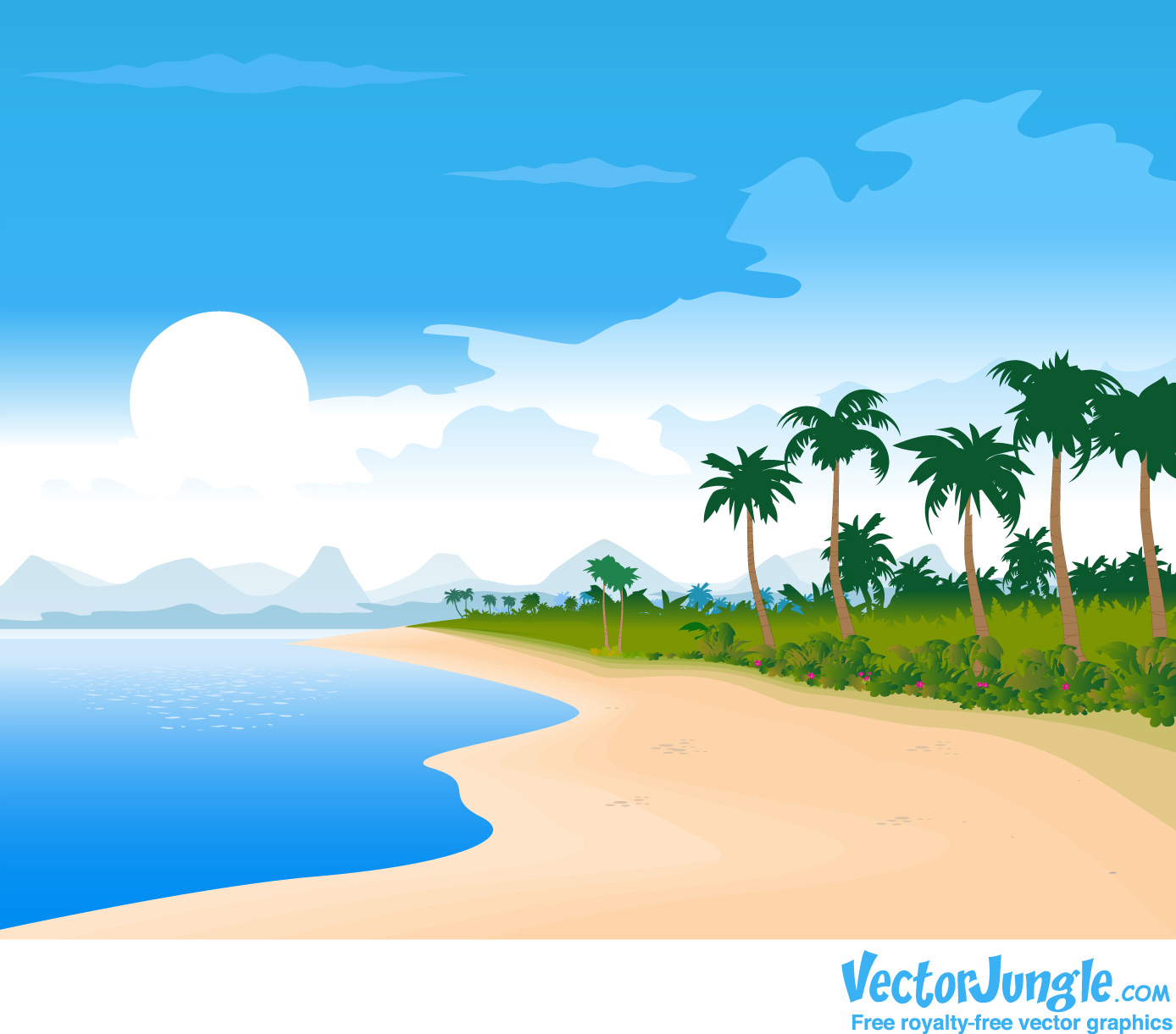 Cartoon Beach Wallpaper Carto - Beach Background Clipart