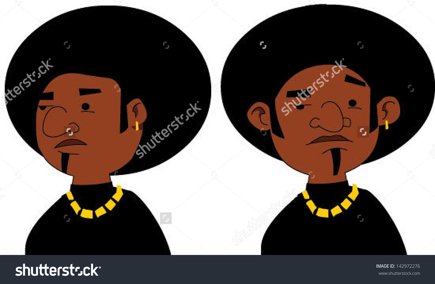 Cartoon black man with attitude - Vector clip art illustration on white background
