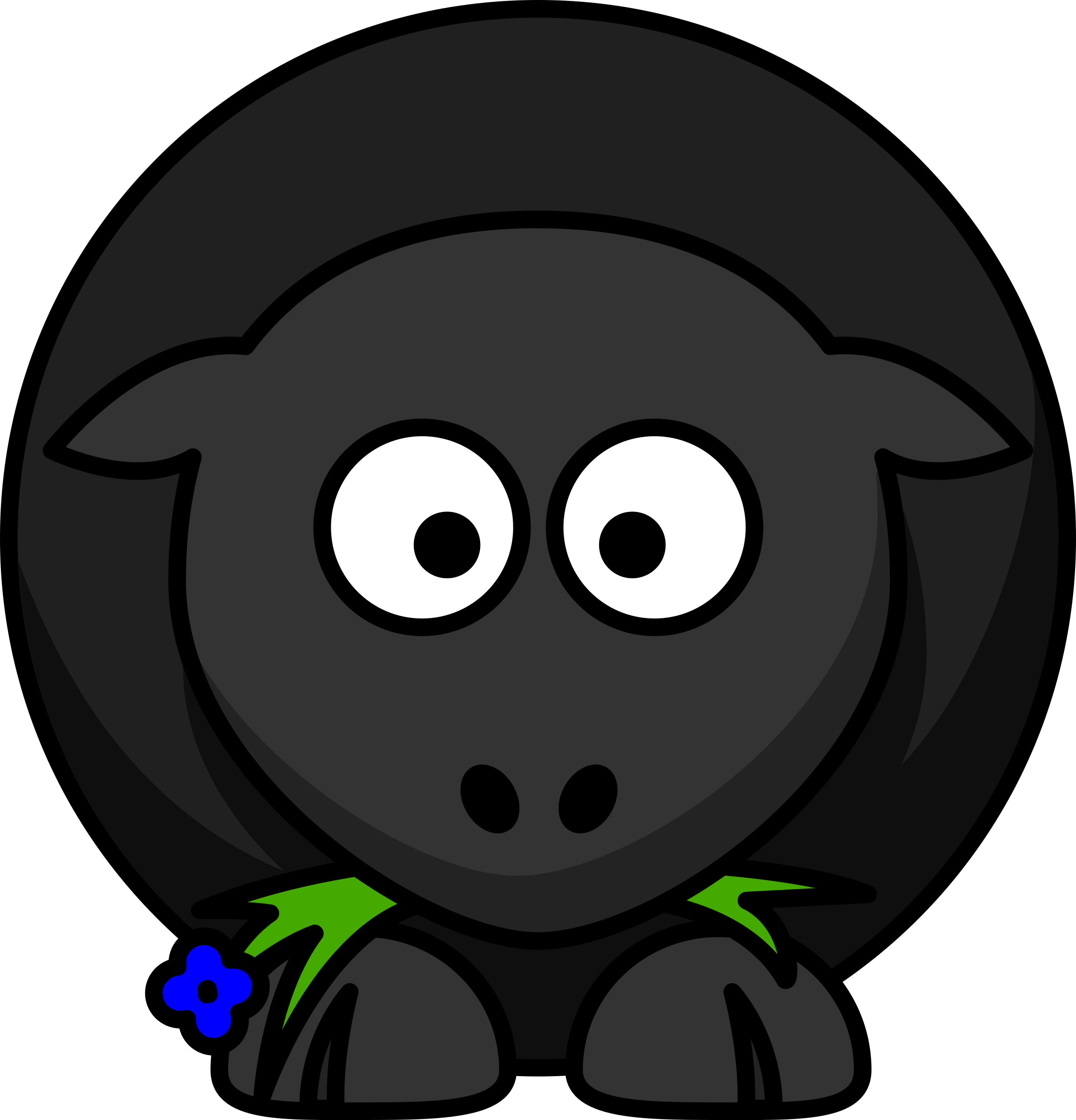 Clipart of Young Black Sheep