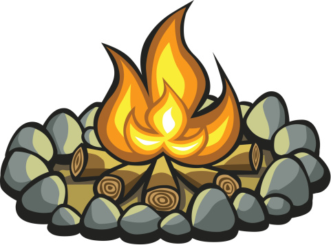 Cartoon Campfire vector art . - Clipart Campfire