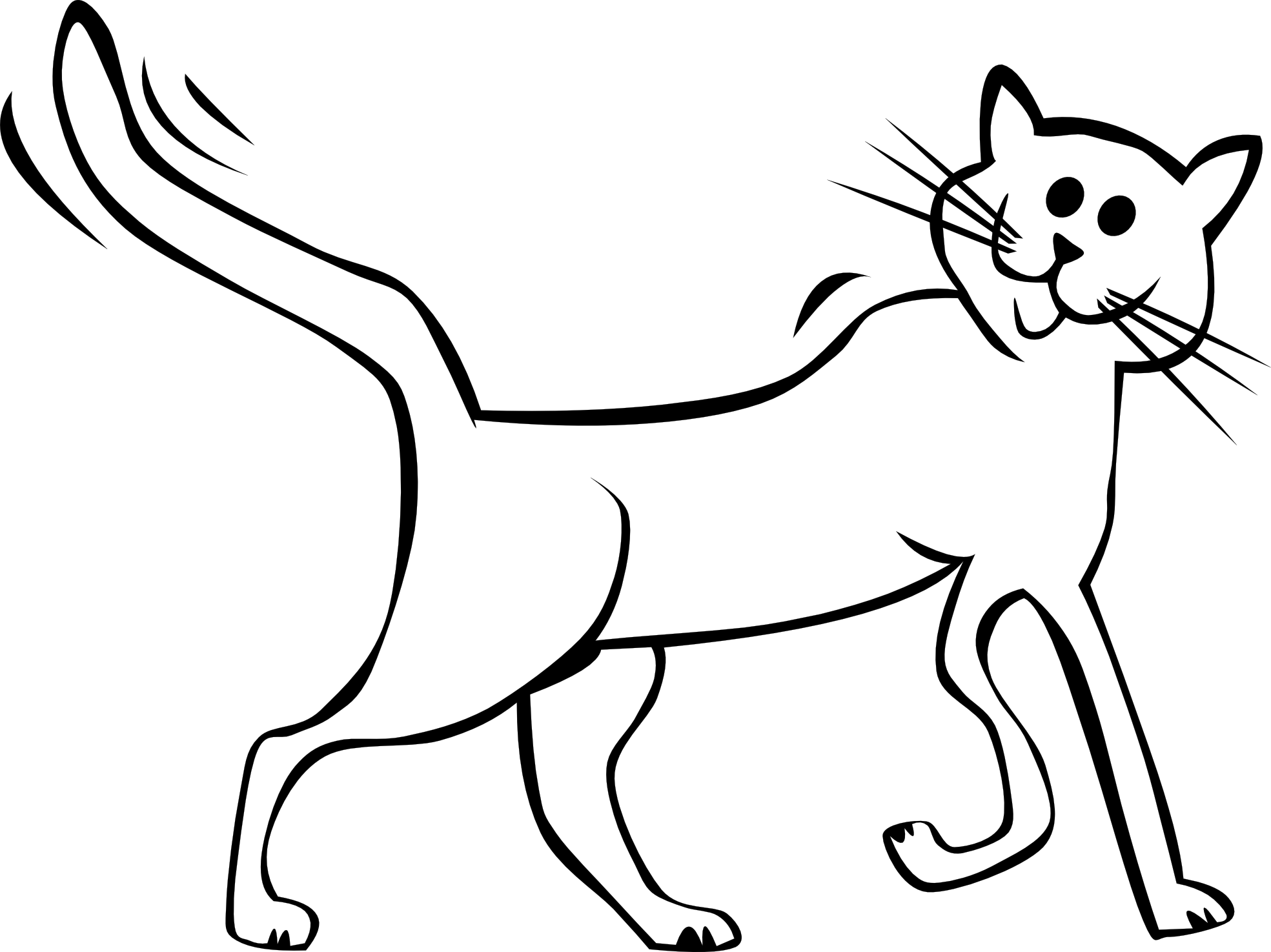 Cartoon Cat Black And White - - Cat Black And White Clipart
