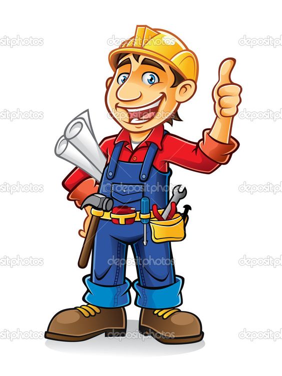 Cartoon Construction Worker Clip Art | Construction worker - Stock Illustration
