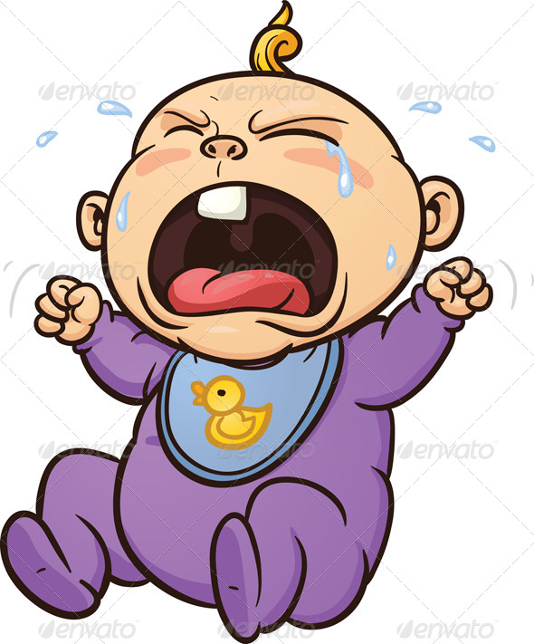 Newborn girl crying clipart