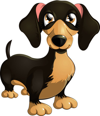 Cartoon Dachshund Dog Illustration, Clip Art