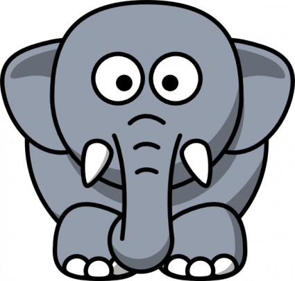 standing baby elephant clipar