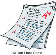 Cartoon Exam - A cartoon exam with an excellent mark. Cartoon Exam Clip Artby ...