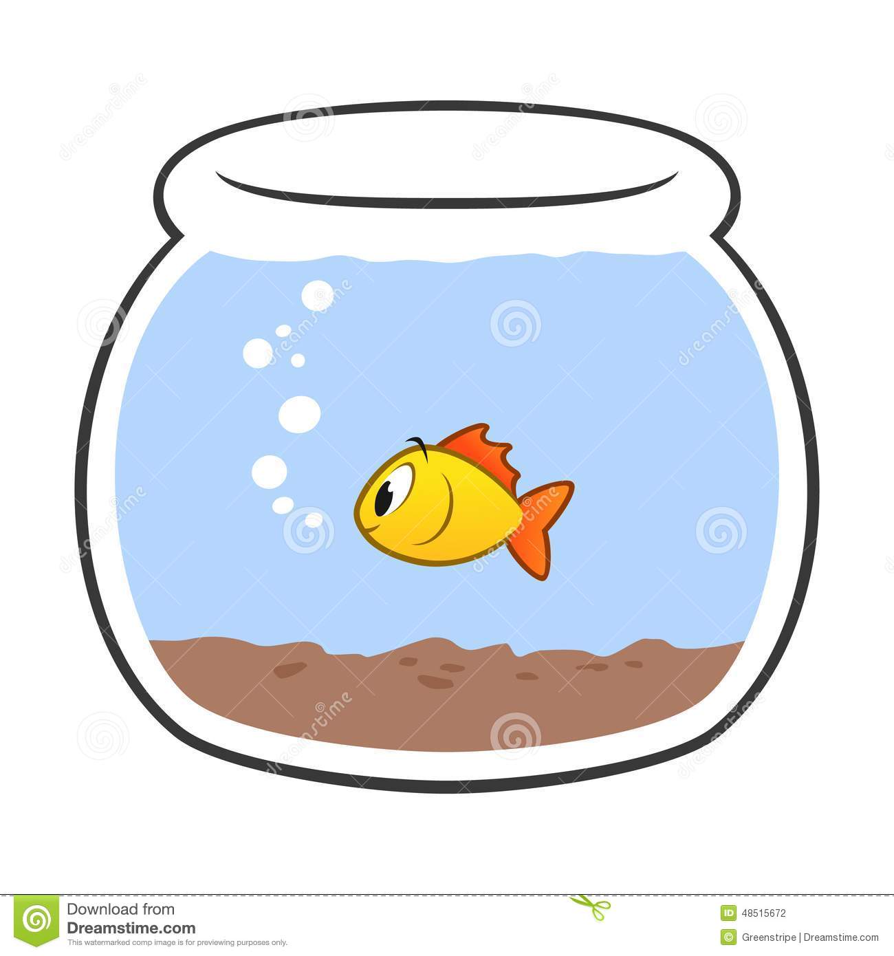 Cartoon Fish Bowl Stock Photo
