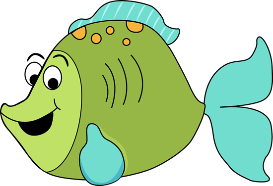 Cartoon Fish Clip Art Image Fun Green Cartoon Fish With Big Eyes A