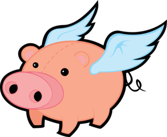 Cartoon Flying Pigs - Clipart .
