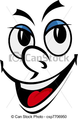 ... Cartoon funny face with smile for comics design