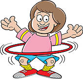 ... Cartoon girl with a hula hoop