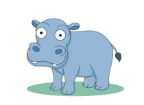 Cartoon Hippopotamus Wild Animal Clipart Size: 46 Kb