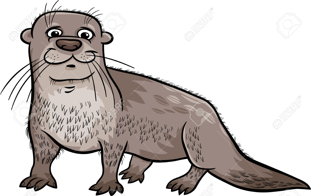Cartoon Illustration Of Cute Otter Animal Royalty Free Cliparts