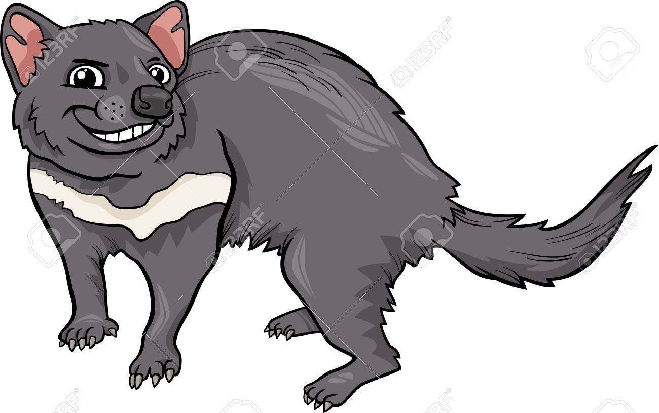 Cartoon Illustration of Funny - Tasmanian Devil Clipart
