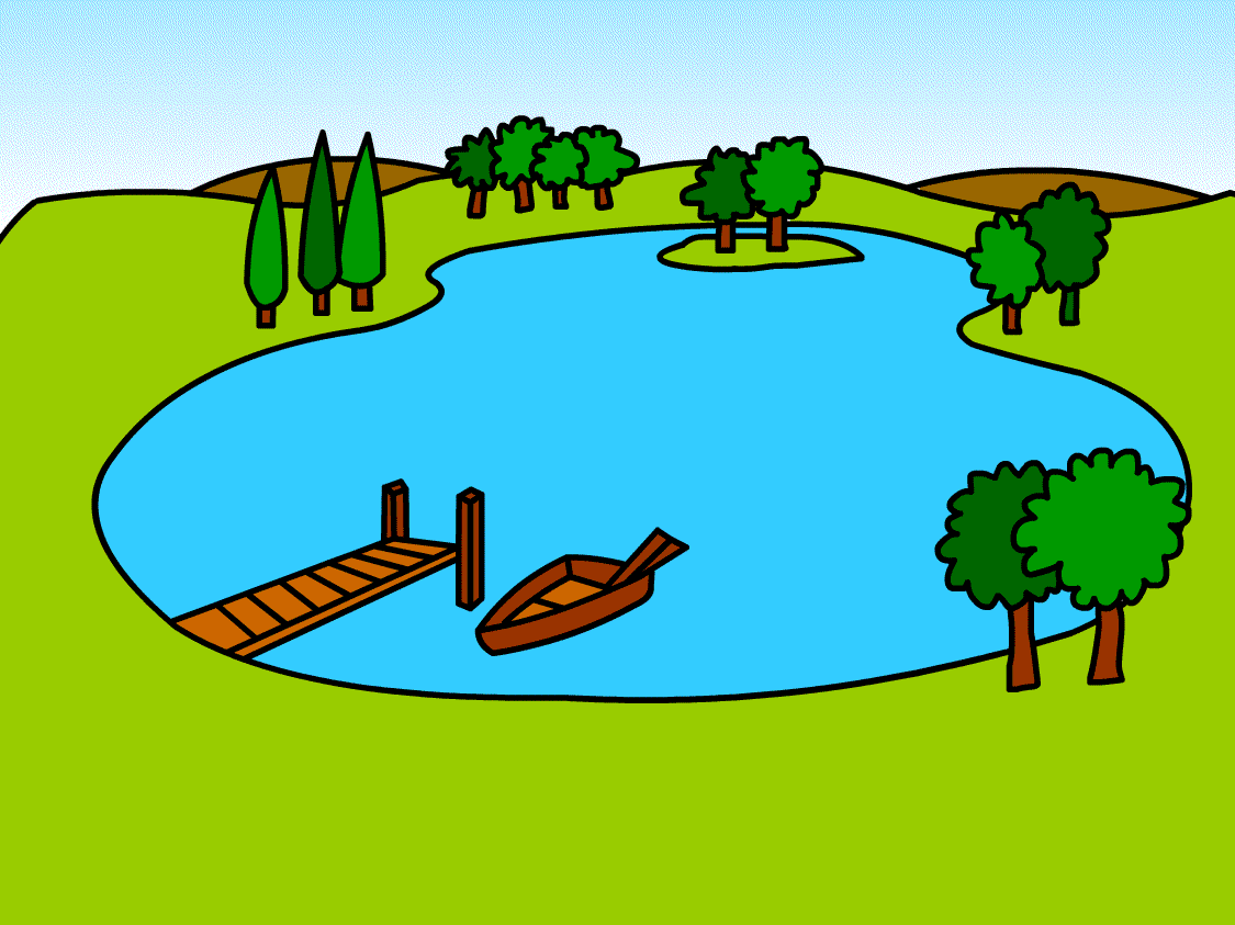 Lake clipart black and white 