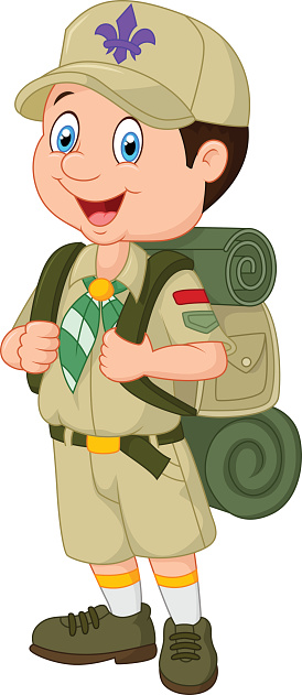 Cartoon little boy scout .