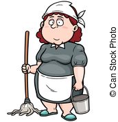 Cartoon Maid Holding Duster Vector Illustration Clipartby mheld4/2,276; Maid  - Vector illustration of Cartoon Maid with broom