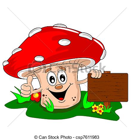 ... Cartoon mushroom - A cart - Fungi Clipart