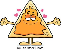 ... Cartoon Nachos Hug - A cartoon illustration of a nacho chip.